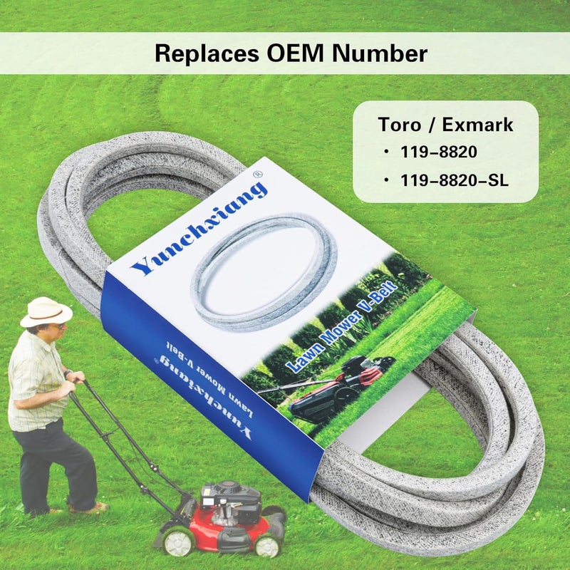 Dofank 119-8820 Deck Belt Kevlar for Toro Timecutter 50 inch Deck Belt SS5000, SS5060, MX5060 Zero Turn Mower with 50'' Deck, Replaces 119-8820 Toro Belt 119-8820-SL - Aramid Cord, 1/2'' x 141.5'' - Image 4